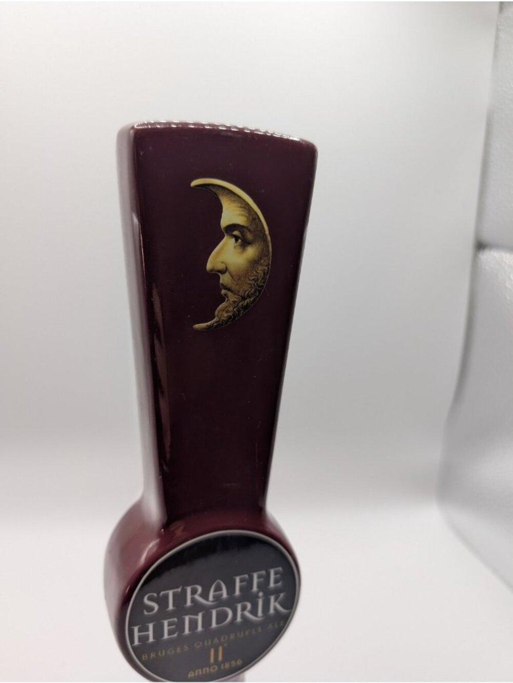 Straffe Hendrik Tap Handle Burgundy Ceramic 11-12" Handcrafted Belgian Ale NEW - Picture 3 of 5